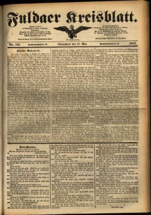 Ausgabe vom Samstag, den 27. Mai 1905.