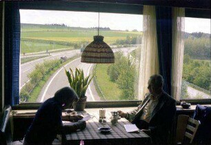 Rudolphstein: Autobahn Zonenübergang, Restaurantausblick auf Autobahn