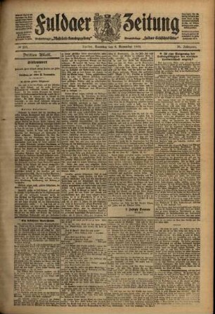 Dritte Ausgabe vom Samstag, den 06. November 1909.