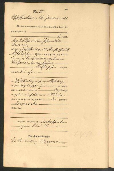 Standesamtsbuch der Stadt Aschaffenburg: Geburten 365/1900 - 184/1901