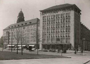 Dresden-Altstadt, Pirnaischer Platz. Blick nach Südwest zum Verwaltungsgebäude