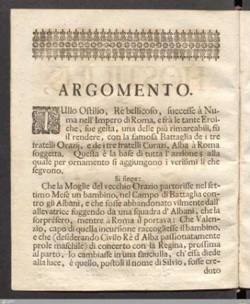 Argomento. / Innhalt.