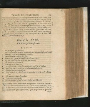 Caput XVIII. De Exceptione spolii.