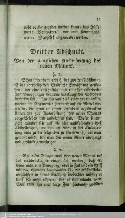 Dritter Abschnitt. Von der gänzlichen Ausarbeitung neuen Mannes