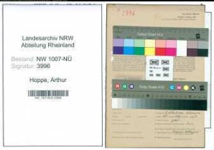 Entnazifizierung Arthur Hoppe , geb. 12.10.1878 (Angestellter)