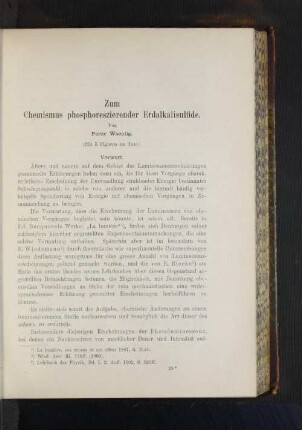 Zum Chemismus phosphoreszierender Erdalkalisulfide