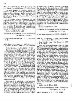 Ansammlung eines Baufonds durch den Schulverband : [Amtlicher Teil]