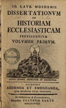Dissertationes ad historiam ecclesiasticam pertinentes, 1