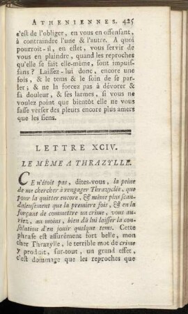 Lettre XCIV. - Lettre XCIX.