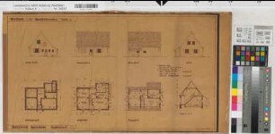 Einfamilienhaus Westfalennorm 1635c Grundrisse, Ansichten, Schnitt 1938 1 : 100 34 x 62 Pause Westfälische Heimstätte Dortmund Wohnungsgesellschaft Münsterland