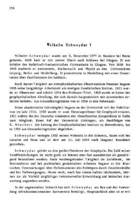 Wilhelm Schweydar †