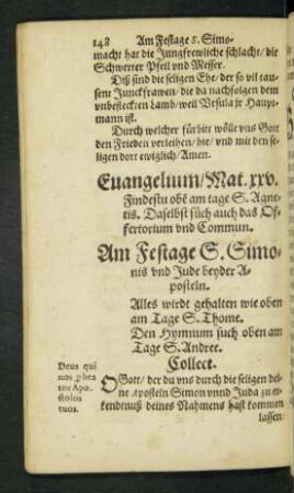 Am Festage S. Simonis und Jude beyder Aposteln.