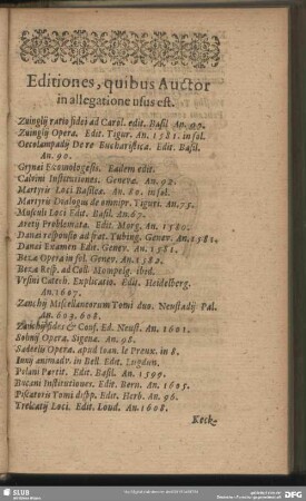 Editiones, quibus Auctor in allegatione usus est