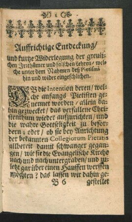 Auffrichtige Entdeckung ...