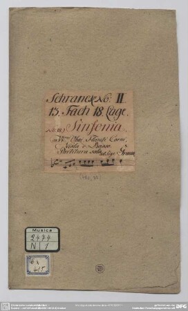 Symphonies - Mus.2474-N-1 : orch - C; GraunWV A:XII:1