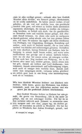 Wie herr Gotfridt Wernher freiherr zue Zimbern sein dochter, fröle Anna, grave Jos Niclausen von Zollern vermehelt...