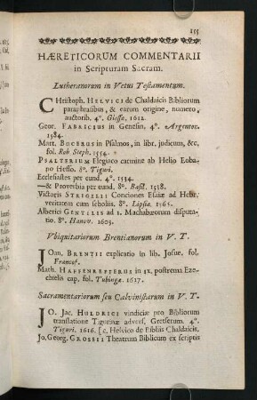 155-168, Lutheranorum in Vetus Testamentum. - De Concordia ineunda.