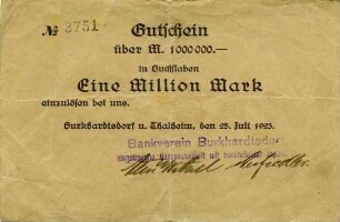 Gutschein - 1 Mill. Mark