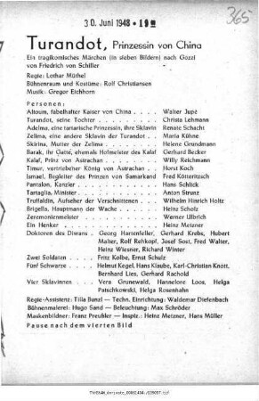 Turandot, Prinzessin von China