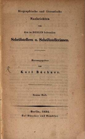 Gelehrtes Berlin : im Jahre .... 1834, 1834. H. 1
