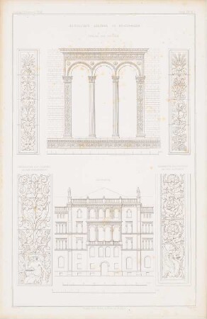 Universitätsgebäude, Königsberg: Rückansicht, Details (aus: Atlas zur Zeitschrift für Bauwesen, hrsg. v. G. Erbkam, Jg. 14, 1864)