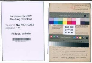Entnazifizierung Wilhelm Philipps , geb. 21.04.1907 (Installateur)