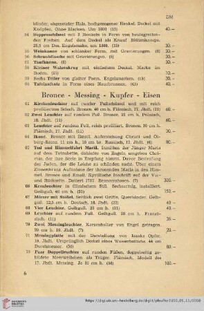 Bronce, Messing, Kupfer, Eisen (Nr. 61-78)