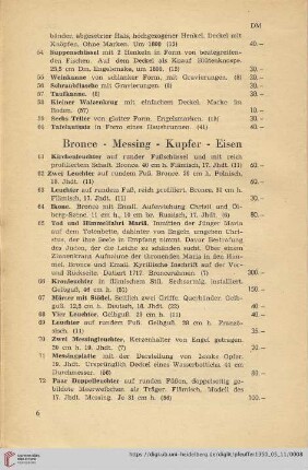 Bronce, Messing, Kupfer, Eisen (Nr. 61-78)
