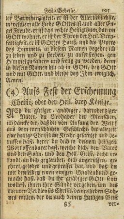(4) Aufs Fest der Erscheinung