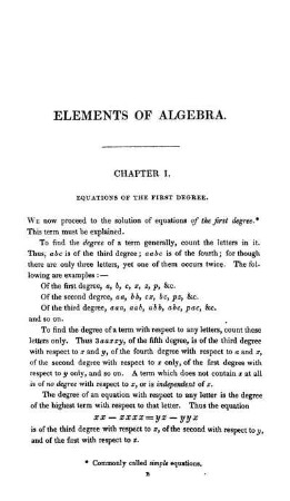 Chapter I. Equations of the First Degree.