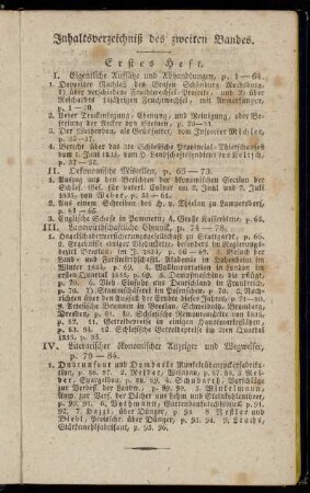 Inhaltsverzeichniß des zweiten Bandes