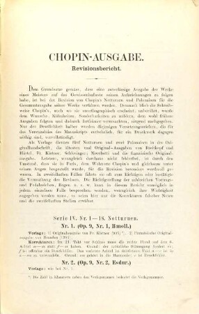 Friedrich Chopin's Werke, [15]. Revisionsbericht