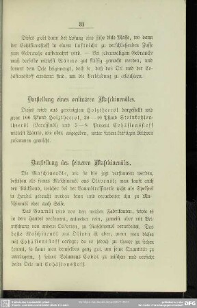 Darstellung des feineren Maschinenöles