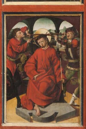 Kiedricher Marienaltar — Passion Christi — Gefangennahme und Dornenkrönung — Dornenkrönung Christi