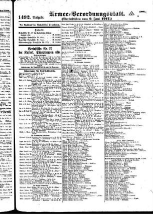 1492.Ausgabe. Samstag, 9. Juni 1917