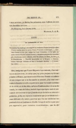 XCIII. Le Landgrave au Roi (7 novembre 1608)