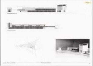 Messepalast für Berlin Schinkelwettbewerb 1998: Ansichten, perspektivische Ansicht (Skizze), Modellfoto