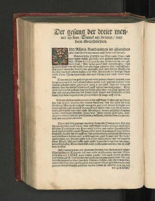 Der gefang der dreier menner im feur/Daniel am dritten/aus dem griechischen.
