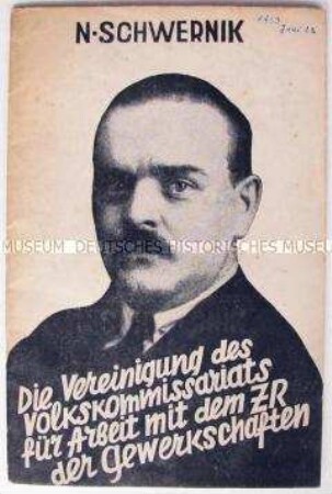 Propagandaschrift aus der Sowjetunion zur Gewerkschaftspolitik