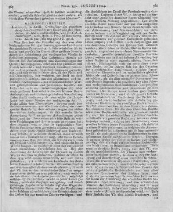Mittermaier, C. J. A.: Grundsätze des gemeinen deutsche Privatrechts, mit Einschluss des Handels-, wechsel- und Seerechts. Landshut: Krüll 1824