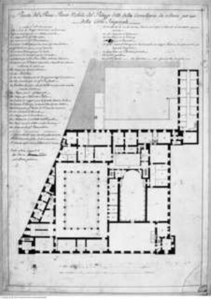 Rom, Palazzo della Cancelleria und San Lorenzo in Damaso, Grundriss, Piano Nobile