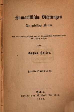 Bibliothek humoristischer Dichtungen, 5