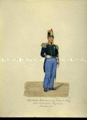 Uniformdarstellung, Musikdirektor des Leib-Infanterie-Regiments, Sachsen, 1846/1849.