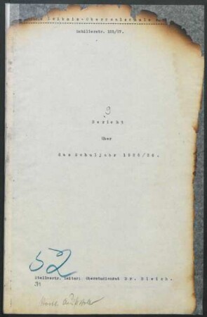 1925/26: Bericht über das Schuljahr ... - 1925/26