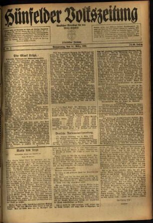 Ausgabe vom Donnerstag, den 11. März 1920.