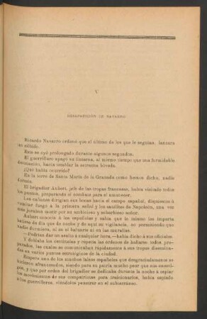 V - Desaparición de Navarro