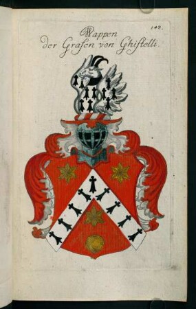 148r-148v, 148. Wappen der Grafen von Ghistelli