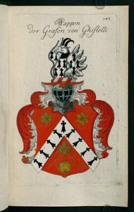 148r-148v, 148. Wappen der Grafen von Ghistelli