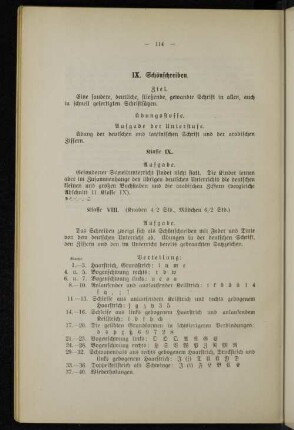 IX. Schönschreiben.