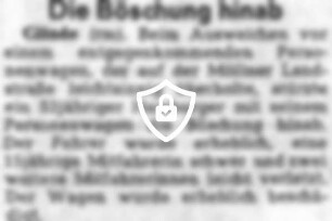 Die Böschung hinab